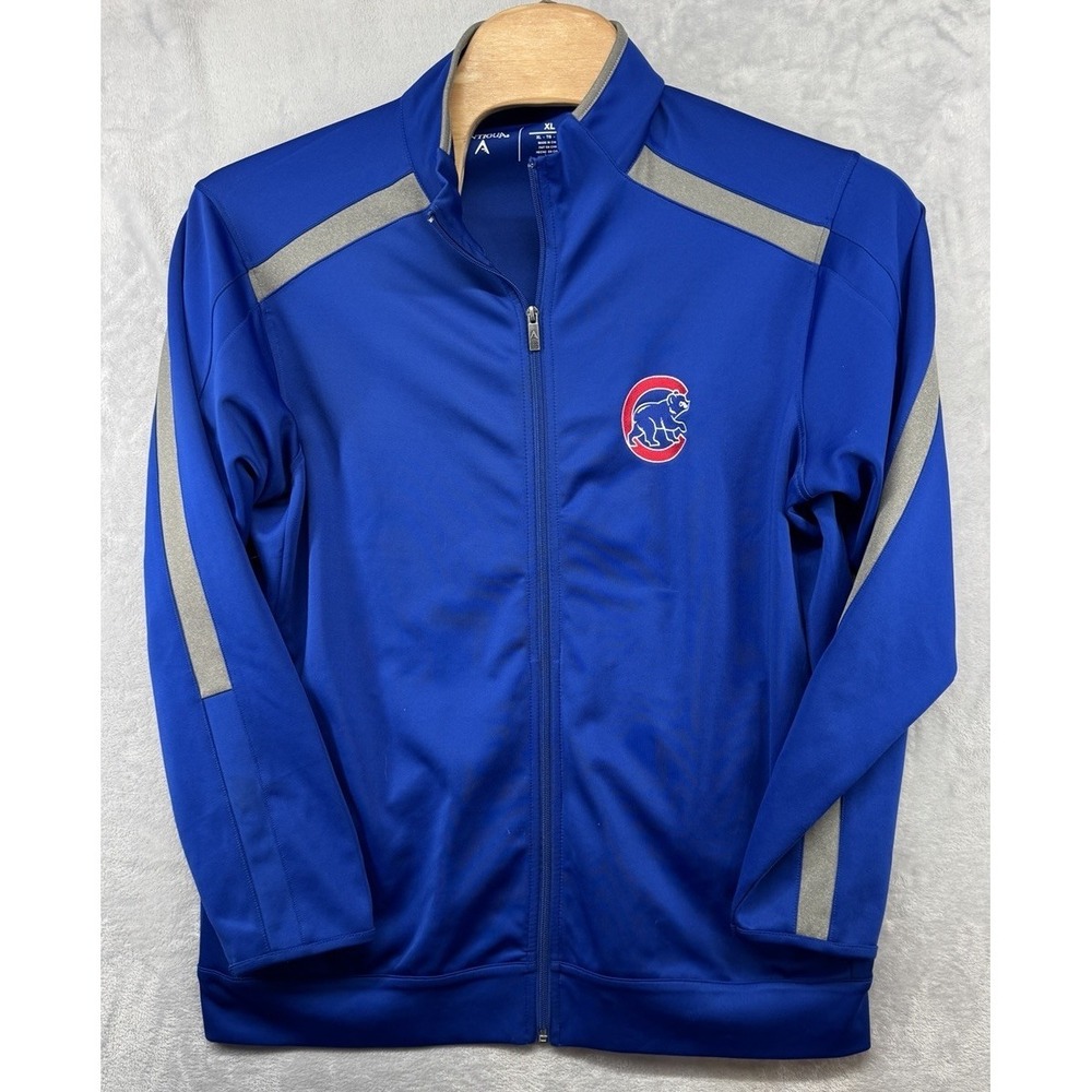 Antigua Chicago Cubs Full Zip Track Soft Jacket Blue MLB Men's Size XL